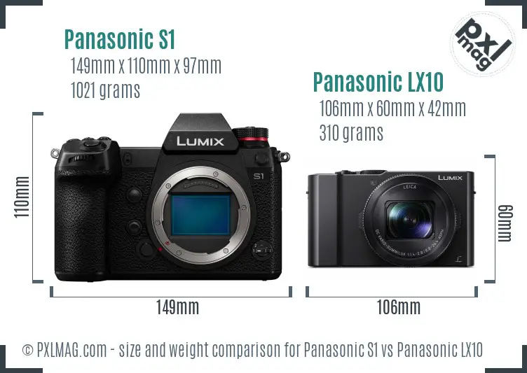 Panasonic S1 vs Panasonic LX10 size comparison