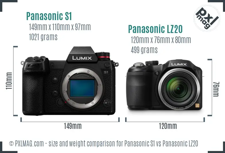 Panasonic S1 vs Panasonic LZ20 size comparison