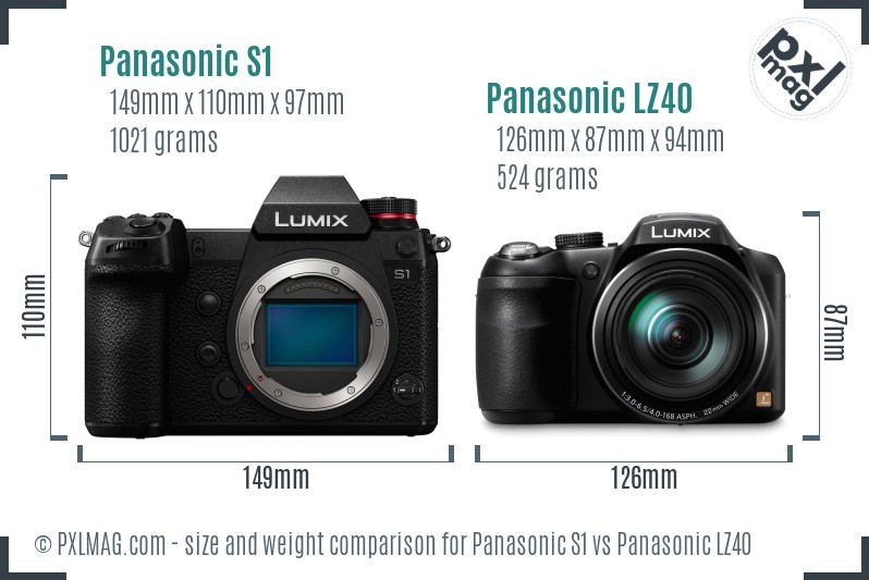 Panasonic S1 vs Panasonic LZ40 size comparison