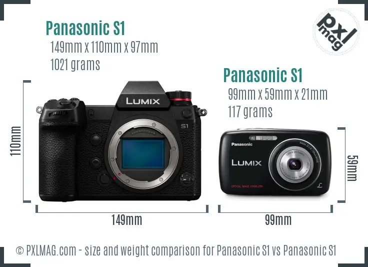 Panasonic S1 vs Panasonic S1 size comparison