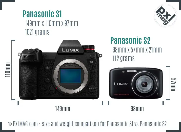 Panasonic S1 vs Panasonic S2 size comparison