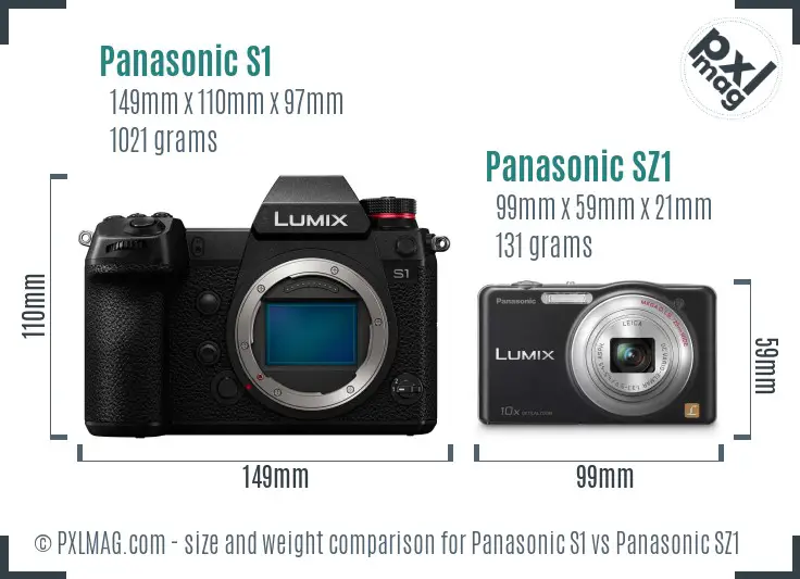 Panasonic S1 vs Panasonic SZ1 size comparison Panasonic S1 vs Panasonic SZ1 size comparison
