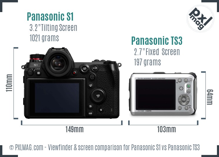 Panasonic S1 vs Panasonic TS3 Screen and Viewfinder comparison