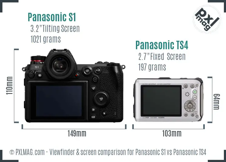 Panasonic S1 vs Panasonic TS4 Screen and Viewfinder comparison
