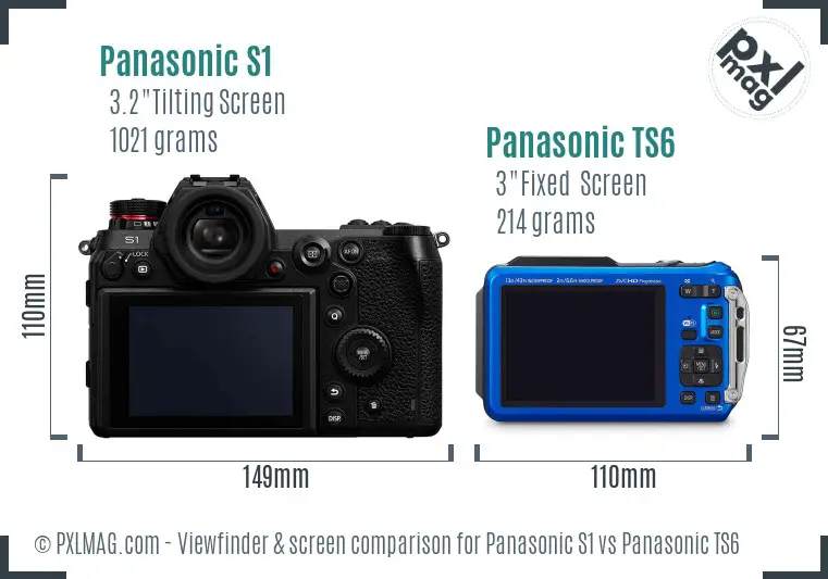 Panasonic S1 vs Panasonic TS6 Screen and Viewfinder comparison
