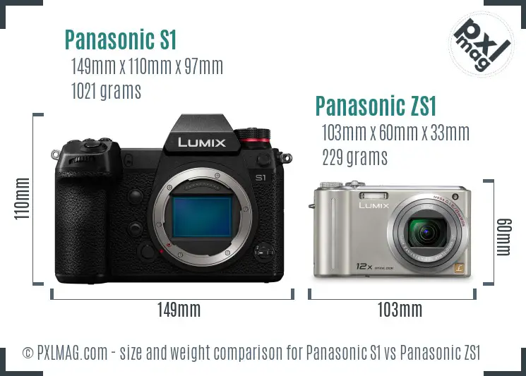 Panasonic S1 vs Panasonic ZS1 size comparison