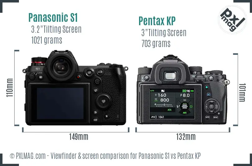 Panasonic S1 vs Pentax KP Screen and Viewfinder comparison