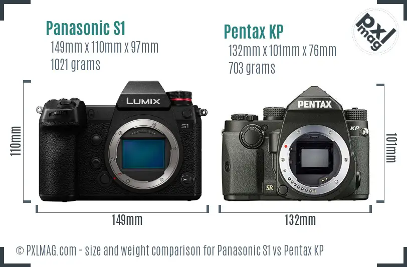 Panasonic S1 vs Pentax KP size comparison