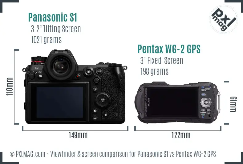 Panasonic S1 vs Pentax WG-2 GPS Screen and Viewfinder comparison