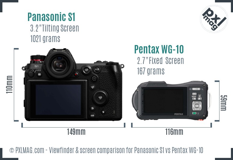 Panasonic S1 vs Pentax WG-10 Screen and Viewfinder comparison
