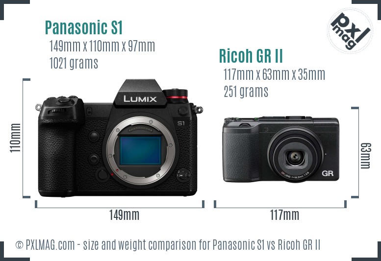 Panasonic S1 vs Ricoh GR II size comparison