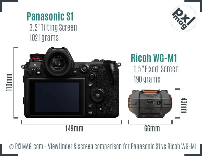 Panasonic S1 vs Ricoh WG-M1 Screen and Viewfinder comparison Panasonic S1 vs Ricoh WG-M1 Screen and Viewfinder comparison