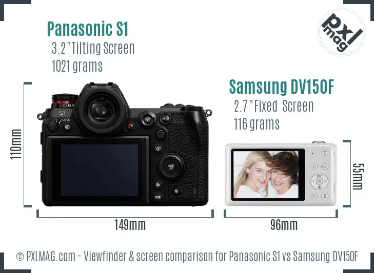 Panasonic S1 vs Samsung DV150F Screen and Viewfinder comparison