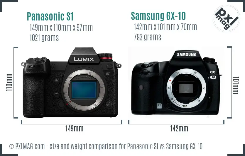 Panasonic S1 vs Samsung GX-10 size comparison