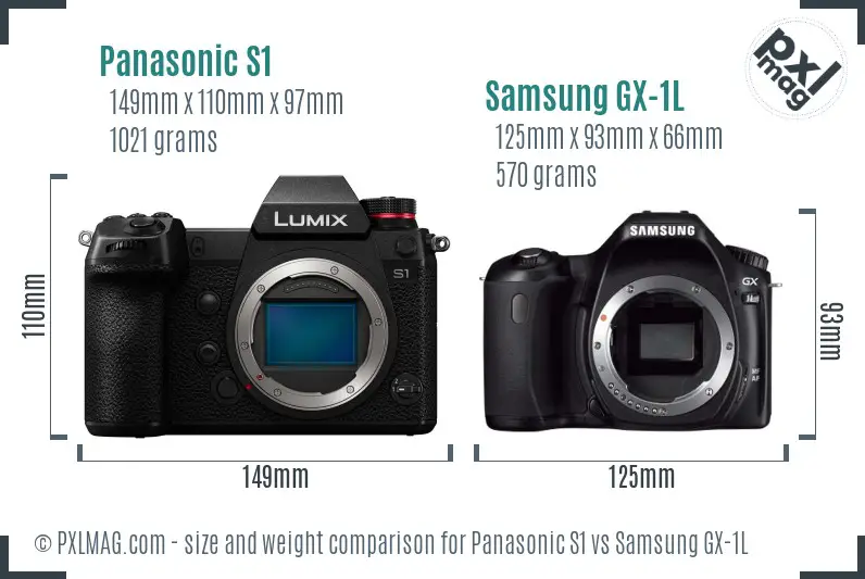 Panasonic S1 vs Samsung GX-1L size comparison Panasonic S1 vs Samsung GX-1L size comparison