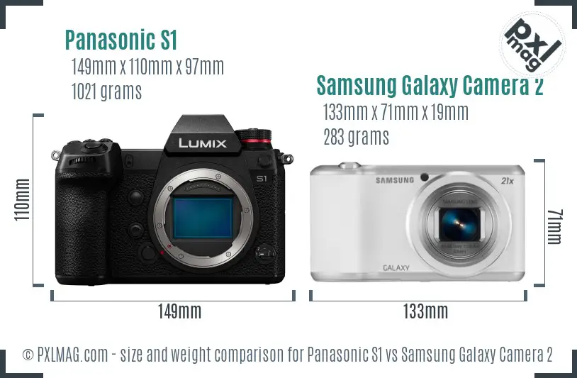 Panasonic S1 vs Samsung Galaxy Camera 2 size comparison