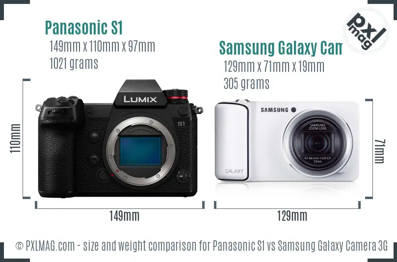 Panasonic S1 vs Samsung Galaxy Camera 3G size comparison