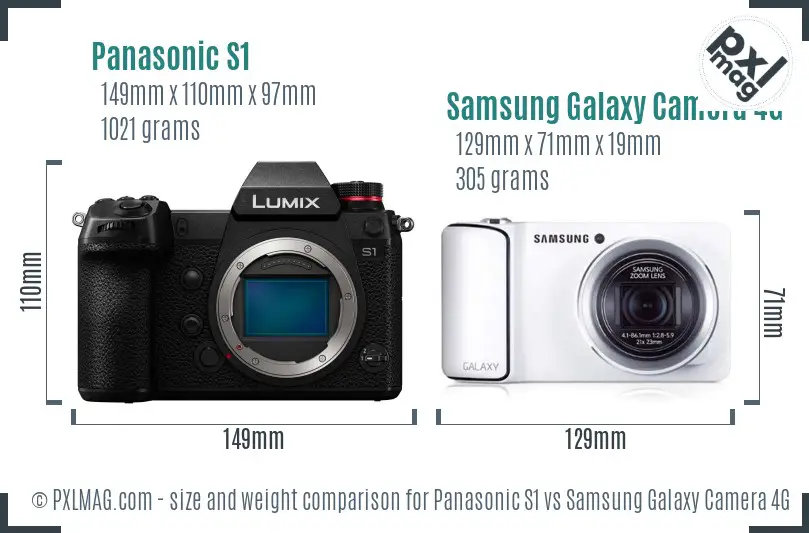 Panasonic S1 vs Samsung Galaxy Camera 4G size comparison