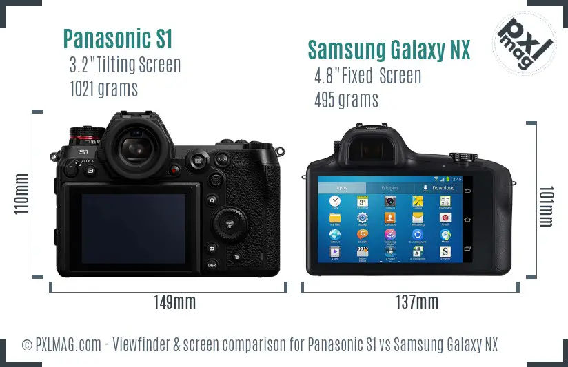 Panasonic S1 vs Samsung Galaxy NX Screen and Viewfinder comparison Panasonic S1 vs Samsung Galaxy NX Screen and Viewfinder comparison