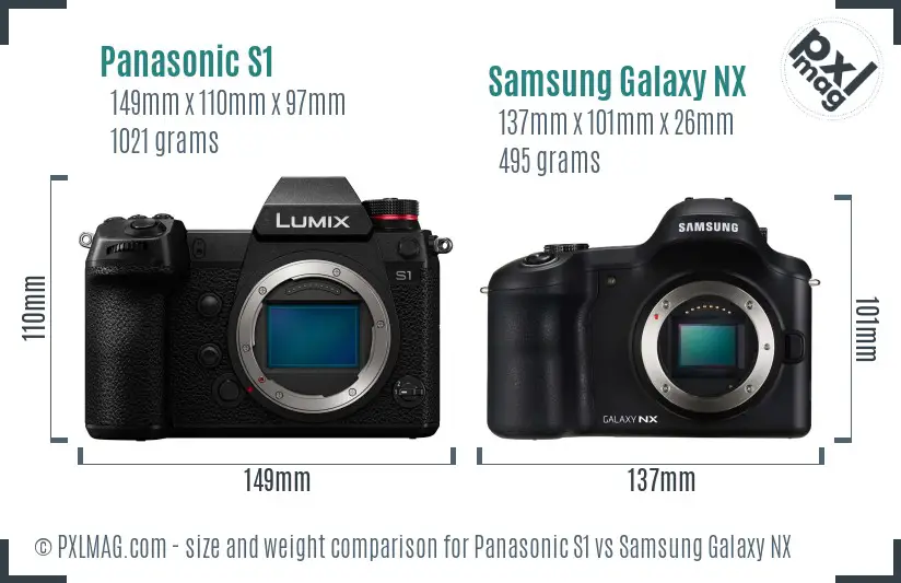 Panasonic S1 vs Samsung Galaxy NX size comparison Panasonic S1 vs Samsung Galaxy NX size comparison