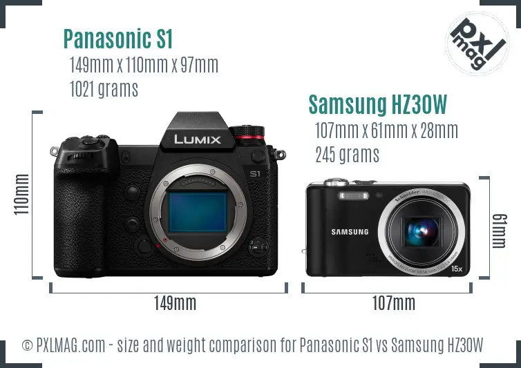 Panasonic S1 vs Samsung HZ30W size comparison Panasonic S1 vs Samsung HZ30W size comparison