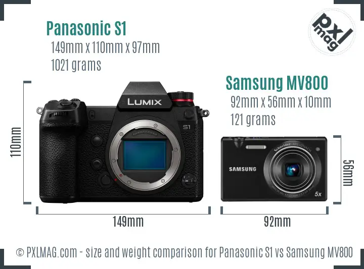 Panasonic S1 vs Samsung MV800 size comparison Panasonic S1 vs Samsung MV800 size comparison