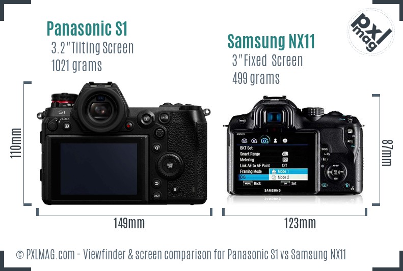 Panasonic S1 vs Samsung NX11 Screen and Viewfinder comparison