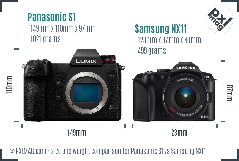 Panasonic S1 vs Samsung NX11 size comparison