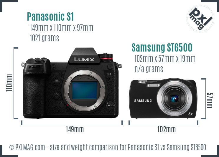 Panasonic S1 vs Samsung ST6500 size comparison