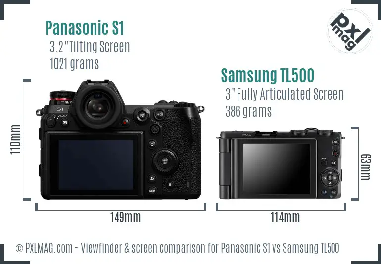 Panasonic S1 vs Samsung TL500 Screen and Viewfinder comparison