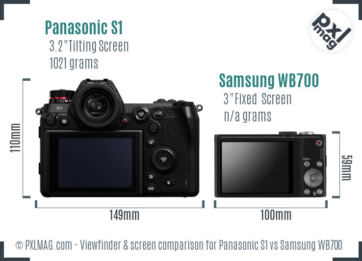 Panasonic S1 vs Samsung WB700 Screen and Viewfinder comparison