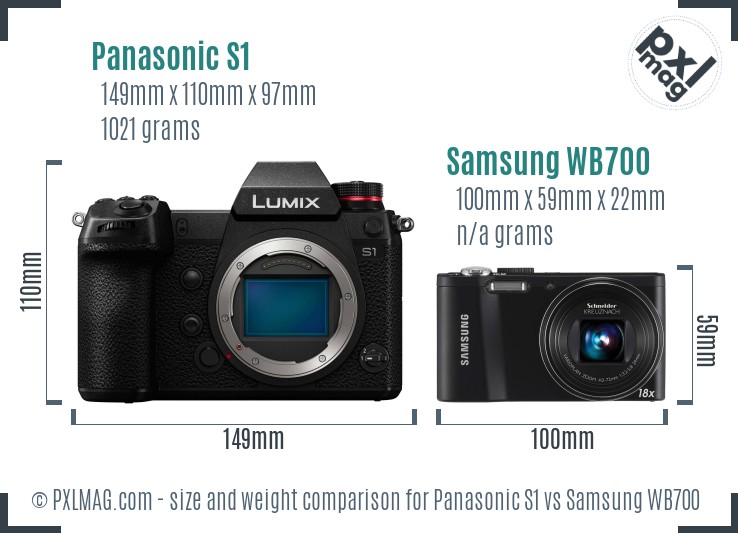 Panasonic S1 vs Samsung WB700 size comparison Panasonic S1 vs Samsung WB700 size comparison