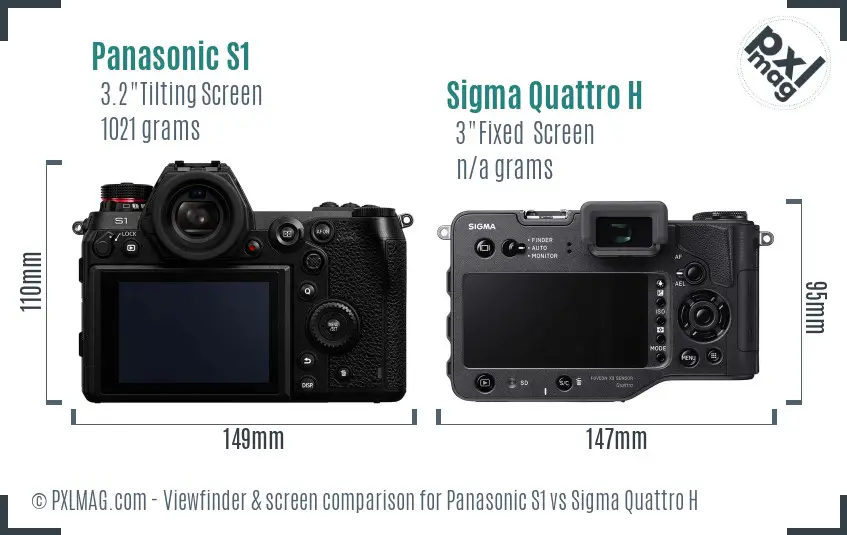 Panasonic S1 vs Sigma Quattro H Screen and Viewfinder comparison