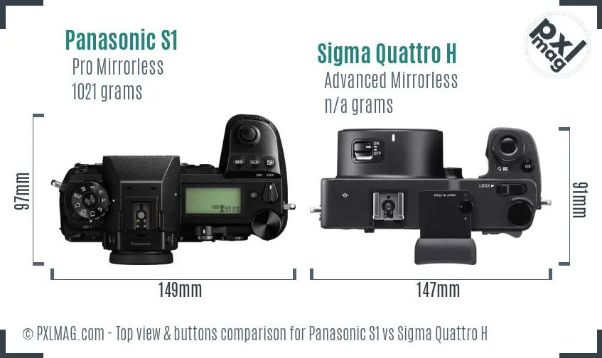 Panasonic S1 vs Sigma Quattro H top view buttons comparison