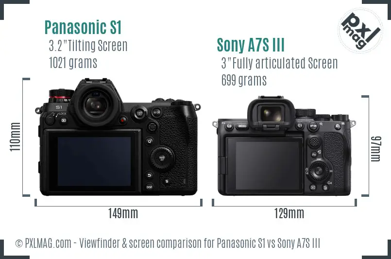 Panasonic S1 vs Sony A7S III Screen and Viewfinder comparison