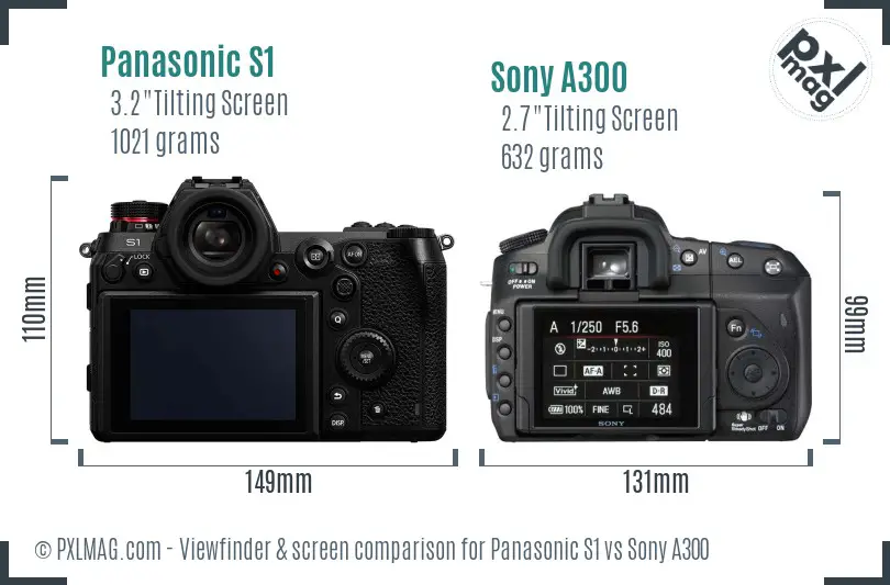 Panasonic S1 vs Sony A300 Screen and Viewfinder comparison