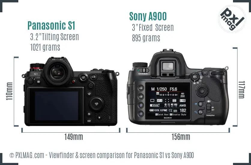 Panasonic S1 vs Sony A900 Screen and Viewfinder comparison