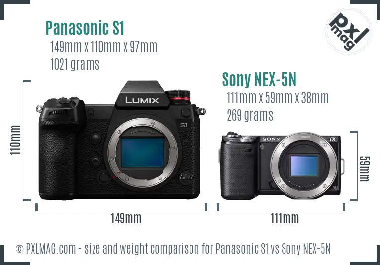 Panasonic S1 vs Sony NEX-5N size comparison