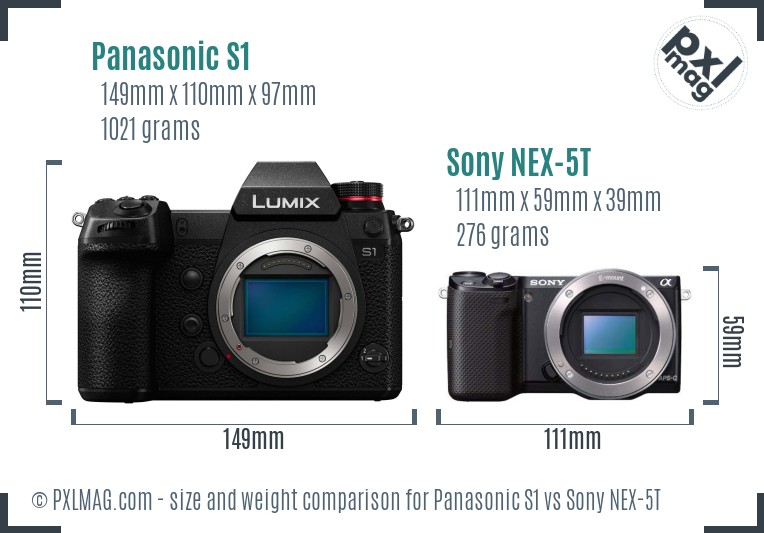 Panasonic S1 vs Sony NEX-5T size comparison