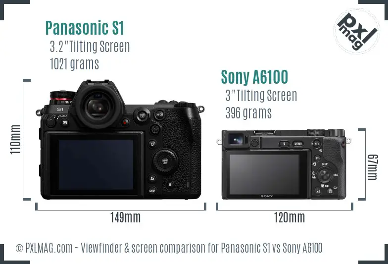 Panasonic S1 vs Sony A6100 Screen and Viewfinder comparison