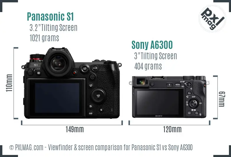 Panasonic S1 vs Sony A6300 Screen and Viewfinder comparison