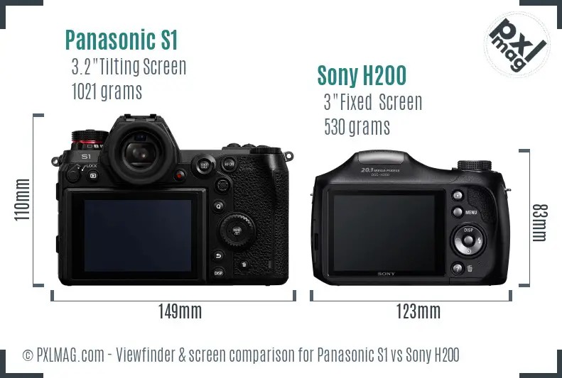 Panasonic S1 vs Sony H200 Screen and Viewfinder comparison