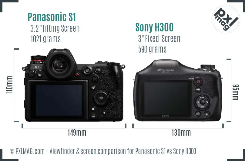 Panasonic S1 vs Sony H300 Screen and Viewfinder comparison