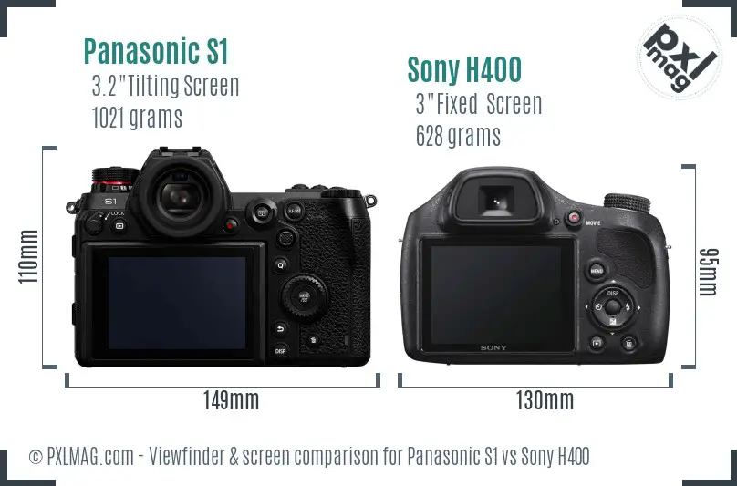 Panasonic S1 vs Sony H400 Screen and Viewfinder comparison
