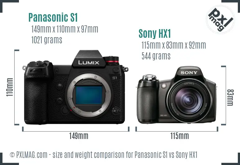 Panasonic S1 vs Sony HX1 size comparison