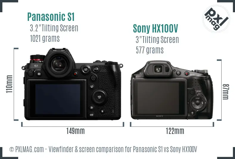 Panasonic S1 vs Sony HX100V Screen and Viewfinder comparison