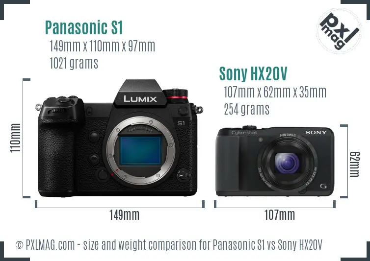 Panasonic S1 vs Sony HX20V size comparison