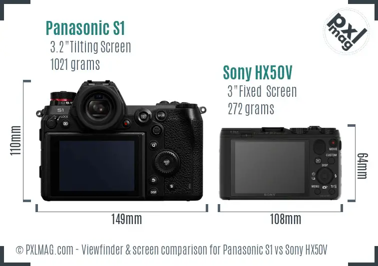 Panasonic S1 vs Sony HX50V Screen and Viewfinder comparison