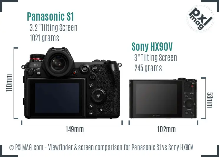 Panasonic S1 vs Sony HX90V Screen and Viewfinder comparison