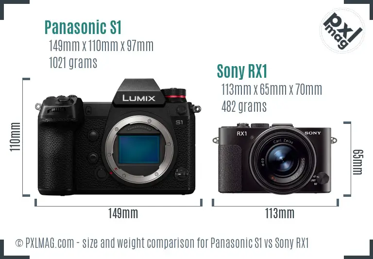 Panasonic S1 vs Sony RX1 size comparison
